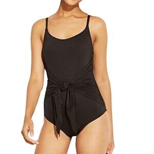 Kona Sol Women’s Wrap One Piece Black Swimsuit Size Large